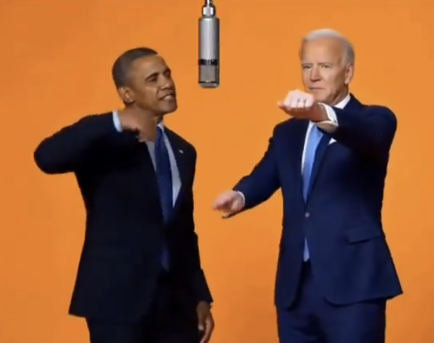 AI-edited performance example against an orange background