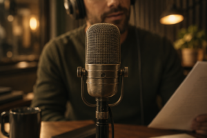 Original studio artwork for realistic voice narration